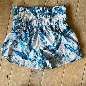 Free People “The Way Home” shorts.  Blue tropical print.  Size M
